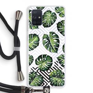CaseCompany Geometrische jungle: Samsung Galaxy A71 Transparant Hoesje met koord