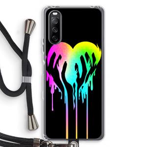 CaseCompany Hold My Heart: Sony Sony Xperia 10 III Transparant Hoesje met koord