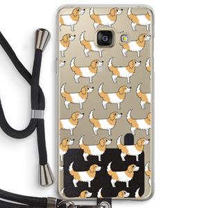 CaseCompany Doggy: Samsung Galaxy A3 (2016) Transparant Hoesje met koord
