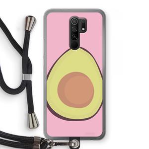 CaseCompany Avocado: Xiaomi Redmi 9 Transparant Hoesje met koord