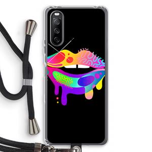 CaseCompany Lip Palette: Sony Sony Xperia 10 III Transparant Hoesje met koord