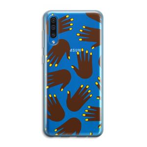 CaseCompany Hands dark: Samsung Galaxy A50 Transparant Hoesje