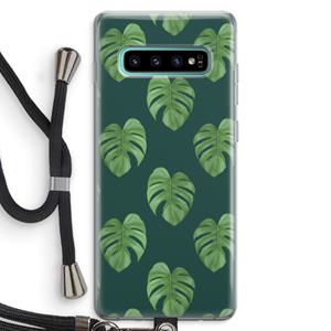 CaseCompany Monstera leaves: Samsung Galaxy S10 Plus Transparant Hoesje met koord