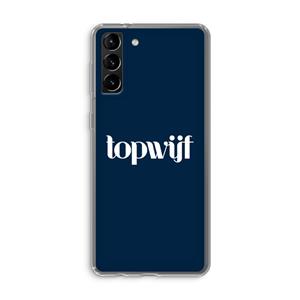 CaseCompany Topwijf Navy: Samsung Galaxy S21 Plus Transparant Hoesje