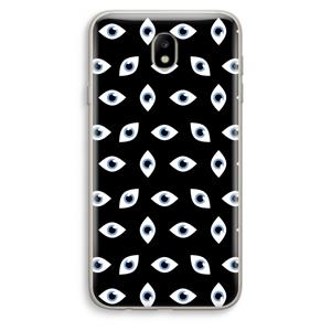 CaseCompany Eyes pattern: Samsung Galaxy J7 (2017) Transparant Hoesje