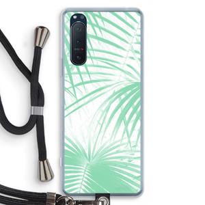 CaseCompany Palmbladeren: Sony Xperia 5 II Transparant Hoesje met koord