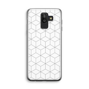CaseCompany Zwart-witte kubussen: Samsung Galaxy J8 (2018) Transparant Hoesje