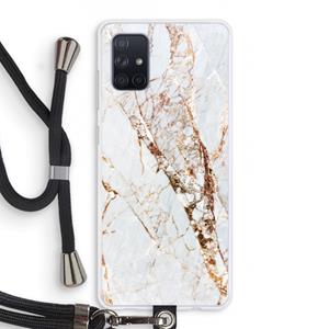 CaseCompany Goud marmer: Samsung Galaxy A71 Transparant Hoesje met koord