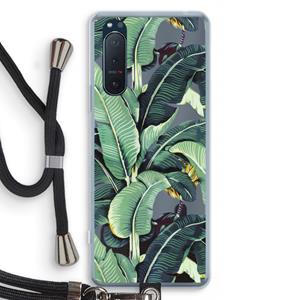CaseCompany Bananenbladeren: Sony Xperia 5 II Transparant Hoesje met koord