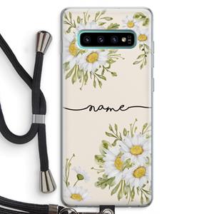 CaseCompany Daisies: Samsung Galaxy S10 Plus Transparant Hoesje met koord