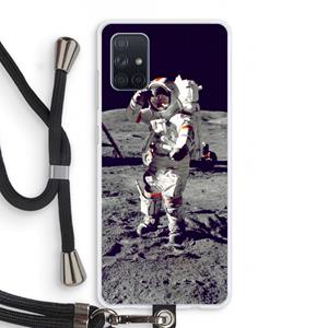 CaseCompany Spaceman: Samsung Galaxy A71 Transparant Hoesje met koord