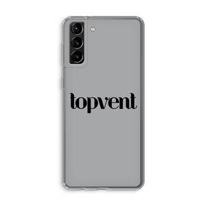 CaseCompany Topvent Grijs Zwart: Samsung Galaxy S21 Plus Transparant Hoesje