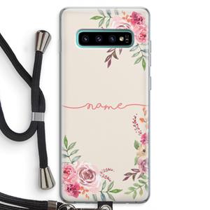 CaseCompany Rozen: Samsung Galaxy S10 Plus Transparant Hoesje met koord