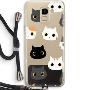 CaseCompany Katten: Samsung Galaxy J6 (2018) Transparant Hoesje met koord
