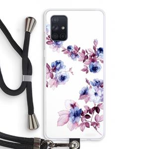 CaseCompany Waterverf bloemen: Samsung Galaxy A71 Transparant Hoesje met koord