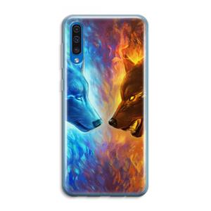 CaseCompany Fire & Ice: Samsung Galaxy A50 Transparant Hoesje