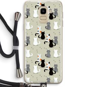 CaseCompany Katten: Samsung Galaxy J6 (2018) Transparant Hoesje met koord