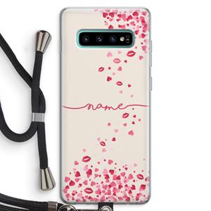 CaseCompany Hartjes en kusjes: Samsung Galaxy S10 Plus Transparant Hoesje met koord
