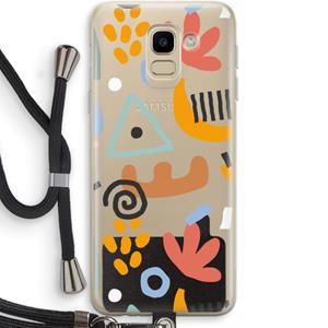CaseCompany Abstract: Samsung Galaxy J6 (2018) Transparant Hoesje met koord
