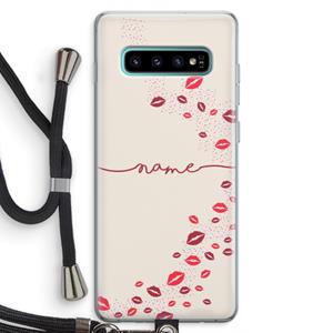 CaseCompany Kusjes: Samsung Galaxy S10 Plus Transparant Hoesje met koord