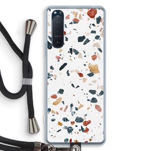 CaseCompany Terrazzo N°4: Sony Xperia 5 II Transparant Hoesje met koord