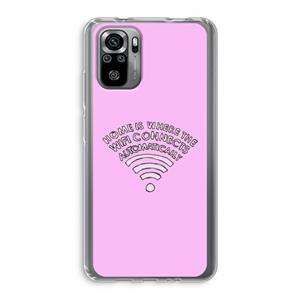 CaseCompany Home Is Where The Wifi Is: Xiaomi Redmi Note 10S Transparant Hoesje