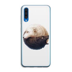 CaseCompany Yin Yang Wolves: Samsung Galaxy A50 Transparant Hoesje