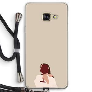 CaseCompany I drink wine: Samsung Galaxy A3 (2016) Transparant Hoesje met koord