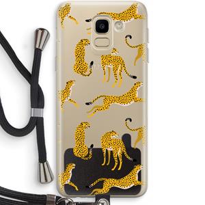 CaseCompany Luipaard: Samsung Galaxy J6 (2018) Transparant Hoesje met koord