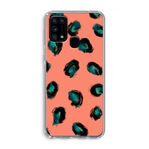 CaseCompany Pink Cheetah: Samsung Galaxy M31 Transparant Hoesje