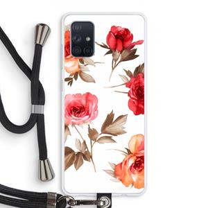 CaseCompany Roosjes: Samsung Galaxy A71 Transparant Hoesje met koord