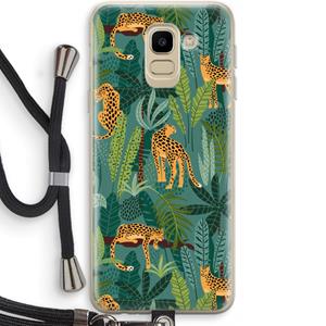 CaseCompany Luipaard 2: Samsung Galaxy J6 (2018) Transparant Hoesje met koord