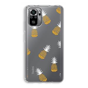 CaseCompany Ananasjes: Xiaomi Redmi Note 10S Transparant Hoesje