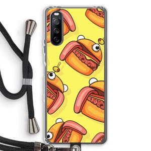 CaseCompany Hamburger: Sony Sony Xperia 10 III Transparant Hoesje met koord