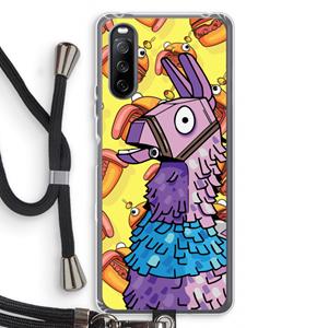 CaseCompany Loot Burger: Sony Sony Xperia 10 III Transparant Hoesje met koord