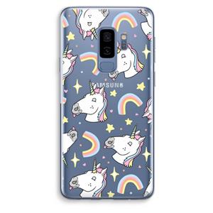 CaseCompany Rainbow Unicorn: Samsung Galaxy S9 Plus Transparant Hoesje