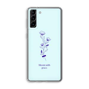CaseCompany Bloom with grace: Samsung Galaxy S21 Plus Transparant Hoesje