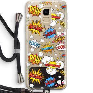 CaseCompany Pow Smack: Samsung Galaxy J6 (2018) Transparant Hoesje met koord