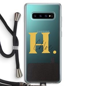 CaseCompany Amber Script: Samsung Galaxy S10 Plus Transparant Hoesje met koord