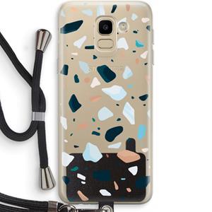 CaseCompany Terrazzo N°13: Samsung Galaxy J6 (2018) Transparant Hoesje met koord