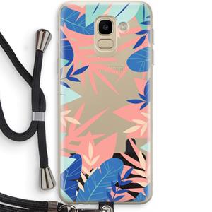 CaseCompany Tropisch: Samsung Galaxy J6 (2018) Transparant Hoesje met koord