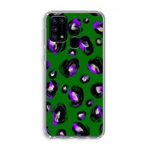 CaseCompany Green Cheetah: Samsung Galaxy M31 Transparant Hoesje