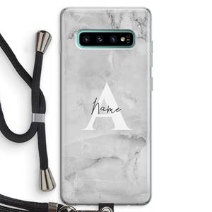 CaseCompany Ivory Marble: Samsung Galaxy S10 Plus Transparant Hoesje met koord