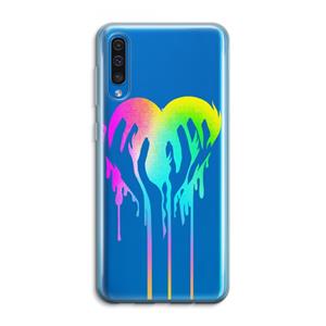 CaseCompany Hold My Heart: Samsung Galaxy A50 Transparant Hoesje