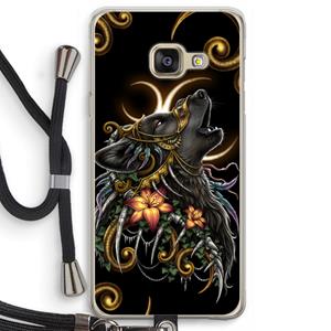 CaseCompany Huilende Wolf: Samsung Galaxy A3 (2016) Transparant Hoesje met koord