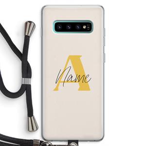 CaseCompany Amber Script: Samsung Galaxy S10 Plus Transparant Hoesje met koord