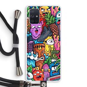CaseCompany Vexx Mixtape: Samsung Galaxy A71 Transparant Hoesje met koord