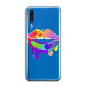 CaseCompany Lip Palette: Samsung Galaxy A50 Transparant Hoesje