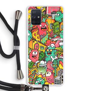 CaseCompany Vexx City: Samsung Galaxy A71 Transparant Hoesje met koord
