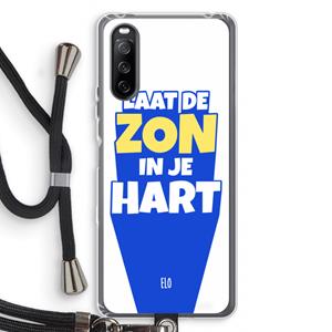 CaseCompany Laat de zon in je hart: Sony Sony Xperia 10 III Transparant Hoesje met koord